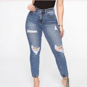 Fashion Nova Distressed Jean Jogger